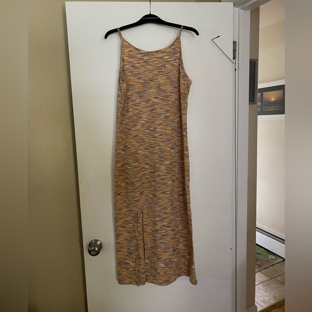 Maurices Multicolor Knit Maxi Dress - Yellow, Pink, Blue Blend